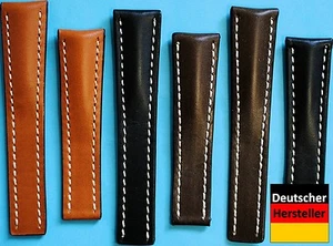 Wrist Watch Band Fitting for Breitling Folding Clasp 20 22mm Black Braun/25 - Picture 1 of 6