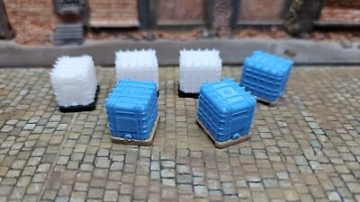 3/6 Stk IBC Container Modelleisenbahn Wassertank 1:120 Spur TT Ladegut Baustelle - Bild 1 von 4