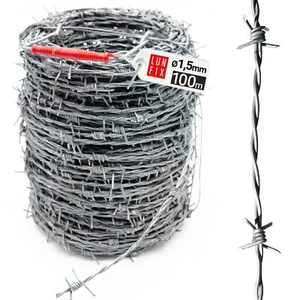 100m Stacheldraht Weidezaun Weidedraht Sperrdraht Einbruchsschutz 1,5mm - Bild 1 von 8