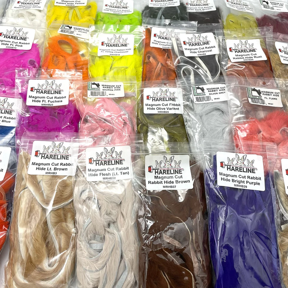 TIRAS DE COELHO MAGNUM - GRANEL 18 POR PACOTE - Hareline Fly Tying Zonker Hide NOVO! - Imagem 1 de 1