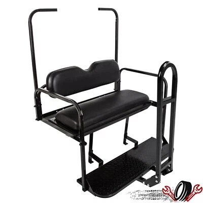 Golf Cart Rear Flip Seat Kit For 1995-Up EZGO TXT w/ Grab Bar Roof Support Foto 1 de 4