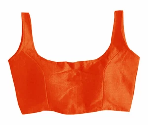 Women Girl stitched sleeveless Party & Office Wear silk  Saree Blouse Short Top - Picture 1 of 30