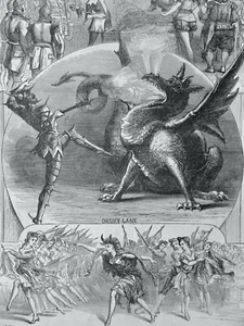 Christmas & London Theatre DRURY LANE - PRINCESS'S Original Victorian Print 1870 - Picture 1 of 2