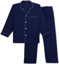 NWT 100% Large Cotton Navy Premium Long Sleeve Broadcloth Pajama Foxfire Brand