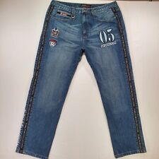 FUBU Jeans Men 38x33 Blue Relaxed Straight Denim Baggy Streetwear Y2K Vintage