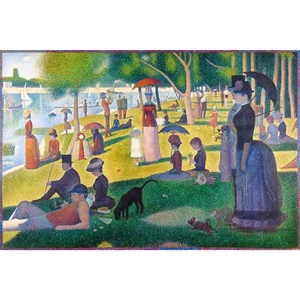 Seurat, Sunday Afternoon La Grande Jatte, 1884, Canvas Print, 28" x 42" + Border - Picture 1 of 10