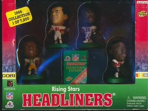 1998 NFL HEADLINERS 4 RISING STARS FIGURES GONZALEZ LEVENS DUNN SMITH - Picture 1 of 2
