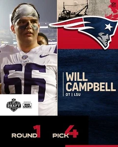 Will Campbell Draft Day Collage New England Patriots 8x10 NFL Football Foto - Bild 1 von 1
