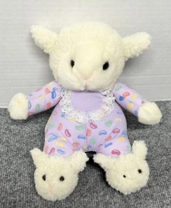 Plush Creations Inc Jelly Bean 11" Lamb Sheep Easter Print Stuffed Animal - Picture 1 of 3