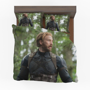 Captain America Chris Evans Avengers Infinity War Quilt Duvet Cover Set Kids