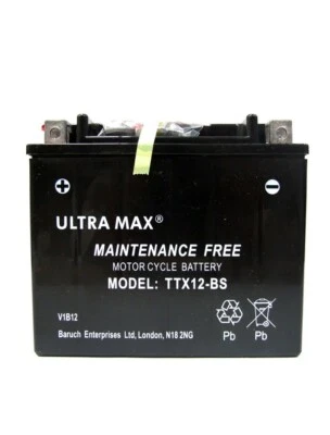 ULTRAMAX TTX12-BS (SAME AS YTX12-BS) BATTERY Honda VTR 1000 F Firestorm - Image 1 of 2