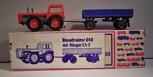 04 041 VEB Berlinplast D4K tractor diésel + remolque E 5-2, 1/87 H0 - Imagen 1 de 14
