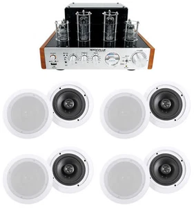 Rockville 2-Tone Röhrenverstärker/Heimkino Receiver + (8) 6,5" weiß Deckenlautsprecher - Bild 1 von 12