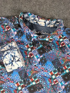 Camisa de vestir Robert Graham para hombre 4XL geométrica AOP manga larga puños abatibles - Imagen 1 de 8