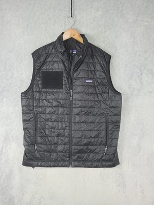 Patagonia Vest Mens Large Black Quilted Nano Puff Insulated Zip Pockets Outdoor - Image 1 of 4