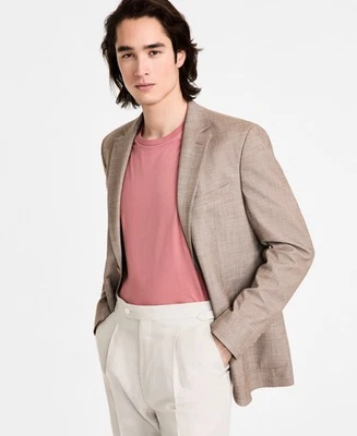 Calvin Klein Mens Slim fit Sport Coat Blazer 38 S Beige Solid - Image 1 of 2