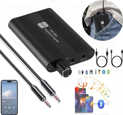 Portable HIFI Headphone Amplifier Mini Earphone AMP 3.5mm Audio w/USB Cable US - Image 1 of 4