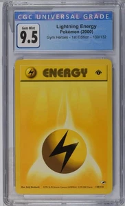2000 POKEMON GYM HEROES 1ST EDITION #130 LIGHTNING ENERGY CGC 10 (old 9.5) - Picture 1 of 3