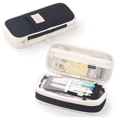 Estuche para lápices de gran capacidad bolsa para bolígrafos caja de almacenamiento de papelería bolsa organizadora de maquillaje Foto 1 de 4