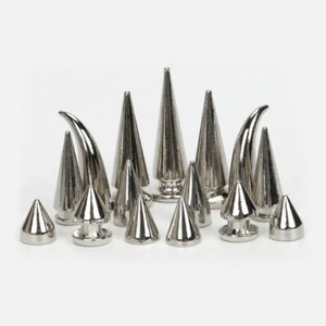 10Set Punk Cone Metal Spikes Rivets Studs Screw Back for Clothing Jacket Leather - Picture 1 of 19