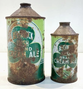 2 beer cans Beverwyck Irish Cream Ale  Cone Tops Albany New York clov er logo - Picture 1 of 14