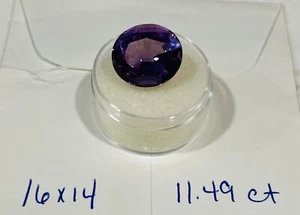 Genuine Amethyst Oval Gemstone Loose 11.49 carrat, 16 x 14 - Picture 1 of 2