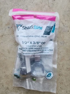 Sharkbite • 1/2” x 3/8” O.D. • Angle Stop • 1/4 Turn Valve - Picture 1 of 2