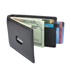 Billetera de Cuero para Hombre Cartera Plegable para Tarjeta ID Para Hombre - Picture 1 of 37