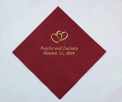 300 personalized beverage napkins graduation wedding baby  birthday - Image 1 of 4