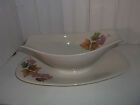 Iroquois China Fall Grapes Gravy Boat W Attaced Under Plate