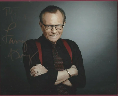 Larry King, TV Talk Show Host, Signed 10" x 8" Photo, COA, UACC RD 036 Cover