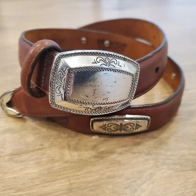 Cinturón Brighton 1996 para mujer M cuero marrón tono plata hebilla 21707 mediano Foto 1 de 4