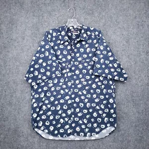 VINTAGE Guess Button Down Shirt Mens L Large Blue Georges Marciano Pattern - Picture 1 of 11
