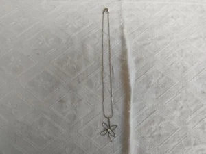 COLLANA COLLANINA GIRO-COLLO VINTAGE IN ARGENTO 925 PENDENTE CIONDOLO FIORE - Imagen 1 de 7