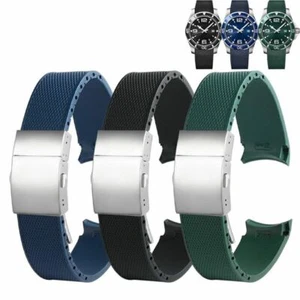 For Longines Hydroconquest L3 Series Watch Silicone 21mm Rubber Watchbands Strap - Picture 1 of 18