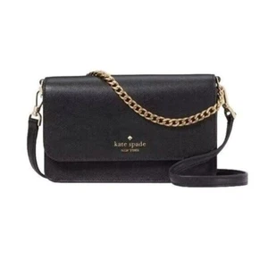 Kate Spade Madison Black Saffiano Leather Small Flap Crossbody Bag NWT MSRP 299 - Picture 1 of 6