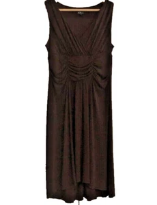 AGB size 14 brown midi dress, longer back hemline, elegant embellished waistline - Picture 1 of 13