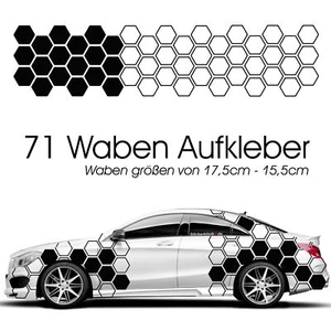 Autoaufkleber Set XXL Waben Dekor Rauten Hexagon Auto Folie Seckseck Car Warp - Picture 1 of 2