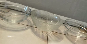 Set Of 3 Vintage Clear Embossed Glass Bowls 4-5 in - Picture 1 of 5