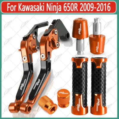 Orange CNC Brake Clutch Levers Handlebar Sets For Kawasaki Ninja 650R 2009-2016 Foto 1 de 4
