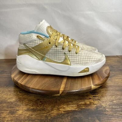 Nike Kevin Durant Basketball Shoes Men’s Sz 8.5 White Gold Athletic Sneakers - Image 1 of 4