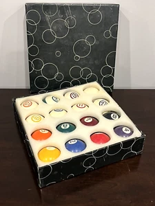 Vintage Billiard Balls Pool Balls Complete Set With Original Black Box (15B) - Picture 1 of 6