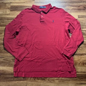 Polo Ralph Lauren Langarm Poloshirt Rot Pullover Baumwolle Herren Gr. 2XL - Bild 1 von 8