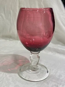 DAWSON KELLOGG SIGNED ART GLASS - RASPBERRY PINK CRANBERRY dated 11-1993 - Picture 1 of 5