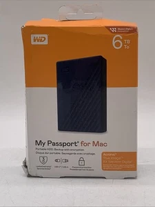 WD 6TB My Passport for Mac Portable External Hard Drive HDD-WDBK6C0060BBL-WESN - Picture 1 of 6