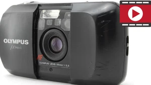 [EXC +4] Olympus μ Mju Black 35mm f3.5 Point & Shoot Film Camera From JAPAN - Picture 1 of 9