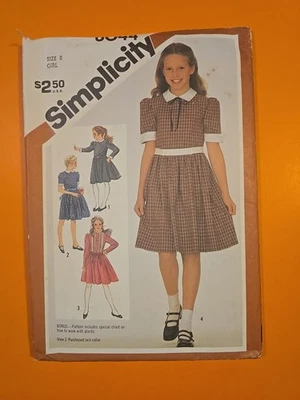 SIMPLICITY PATTERN  6044 GIRLS' DRESS  SIZE 8 - Image 1 of 3