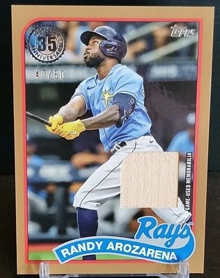 Randy Arozarena 2024 Topps Series 1 1989 Baseball Game Used Bat Relic Gold /50🔥 - Image 1 of 4