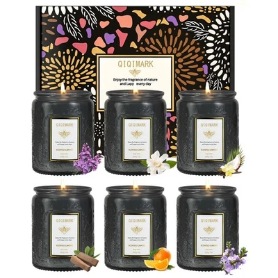 Juego de velas perfumadas, paquete de 6 velas de tarro de cera de soja natural para el hogar perfumadas, aro... Foto 1 de 4