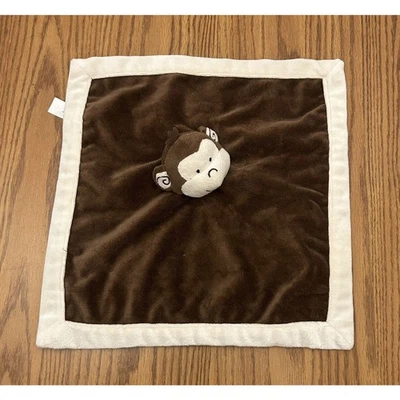 Tiddliwinks Plush Monkey Baby Lovey Blanket Security Brown Tan 13x13 - Image 1 of 4